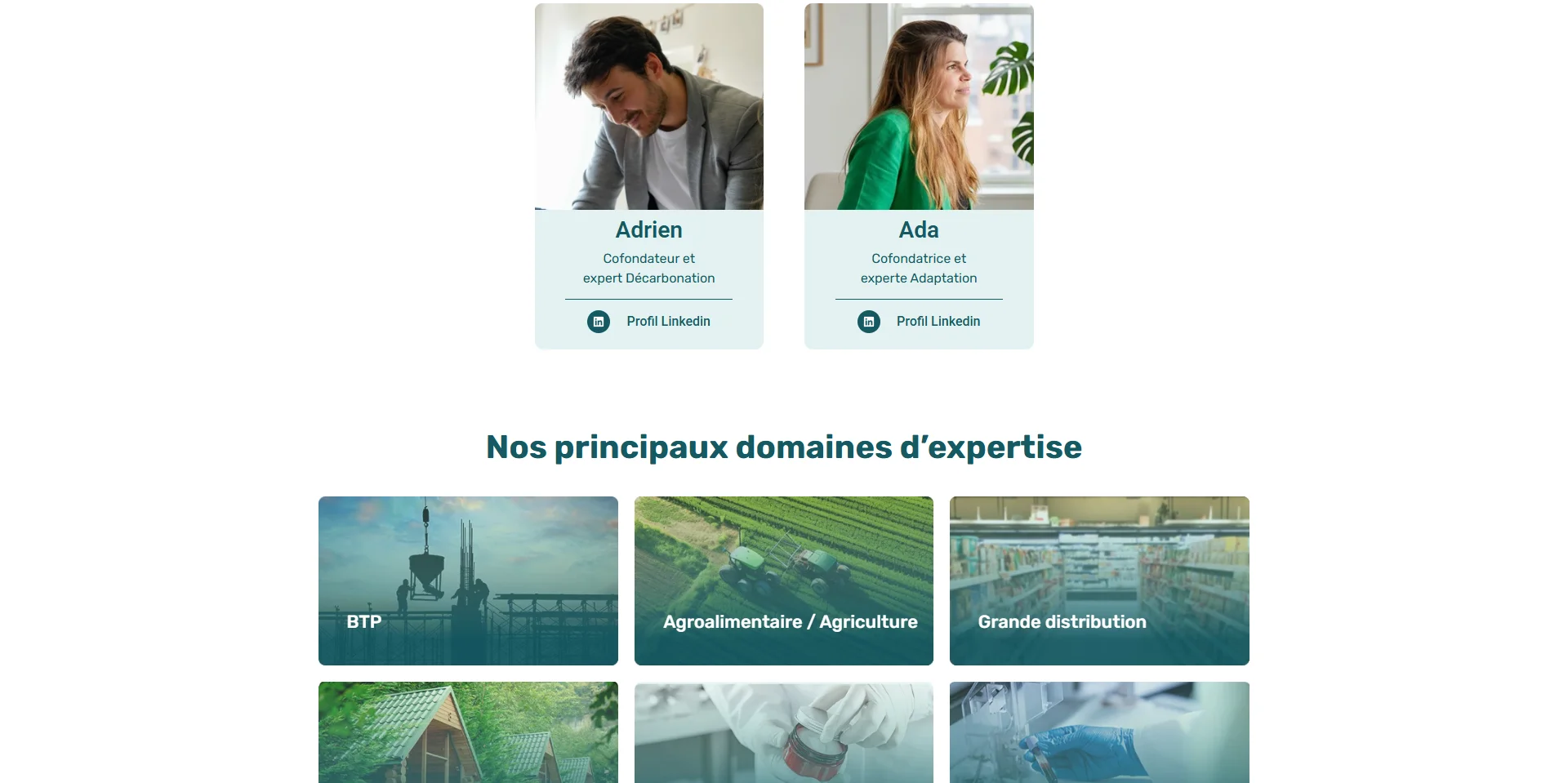 Capture d'écran de la page À propos du site Sareca
