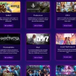 Capture d'écran de la page Jeux du site AziluM Gaming