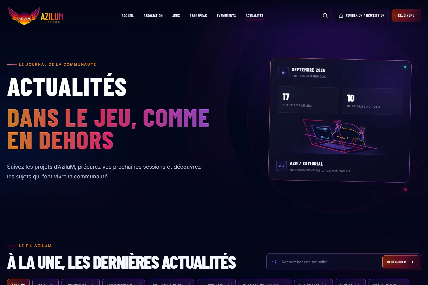 AziluM Gaming — Actualités de la communauté