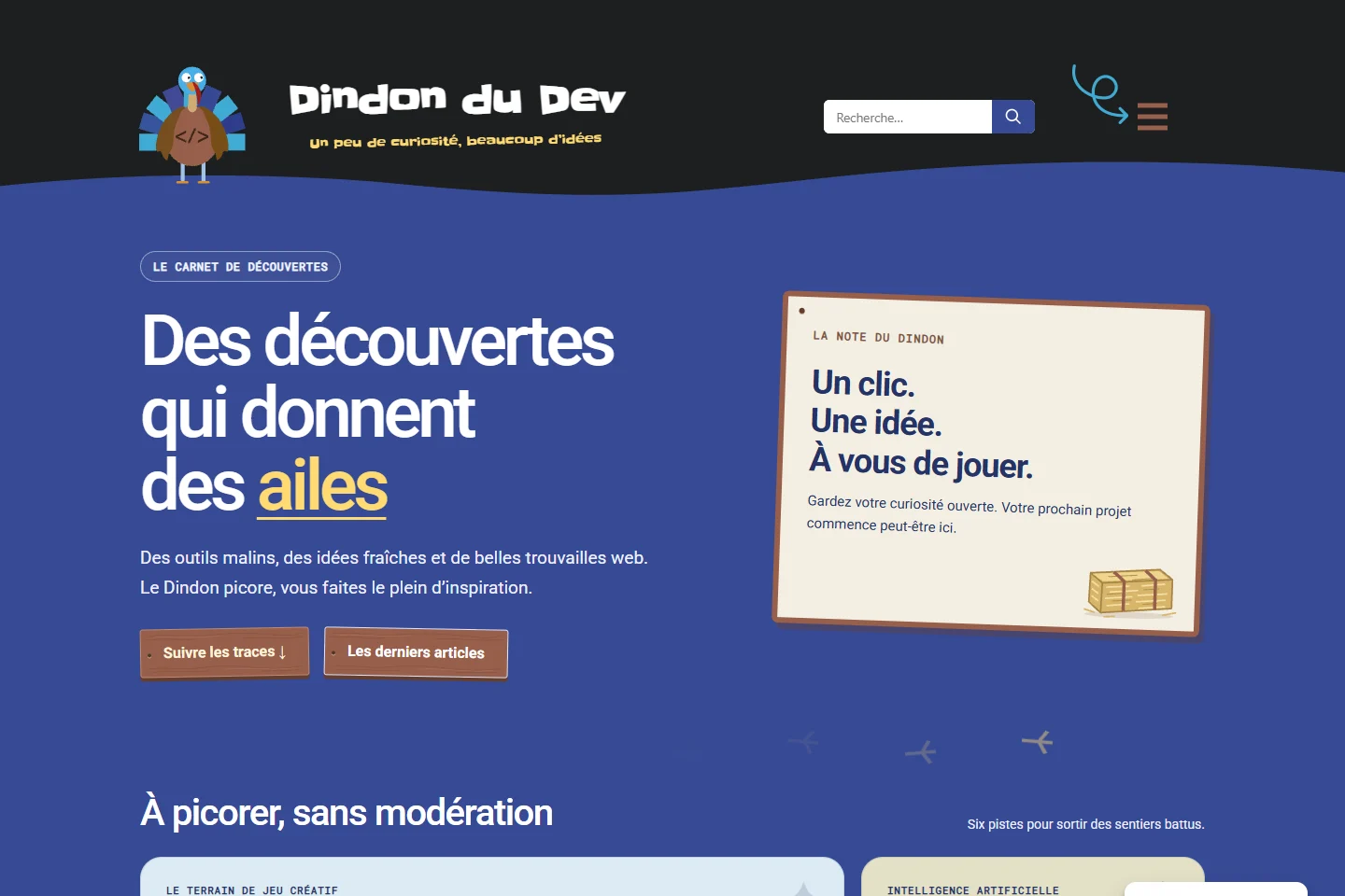 Dindon du Dev — Catalogue des découvertes