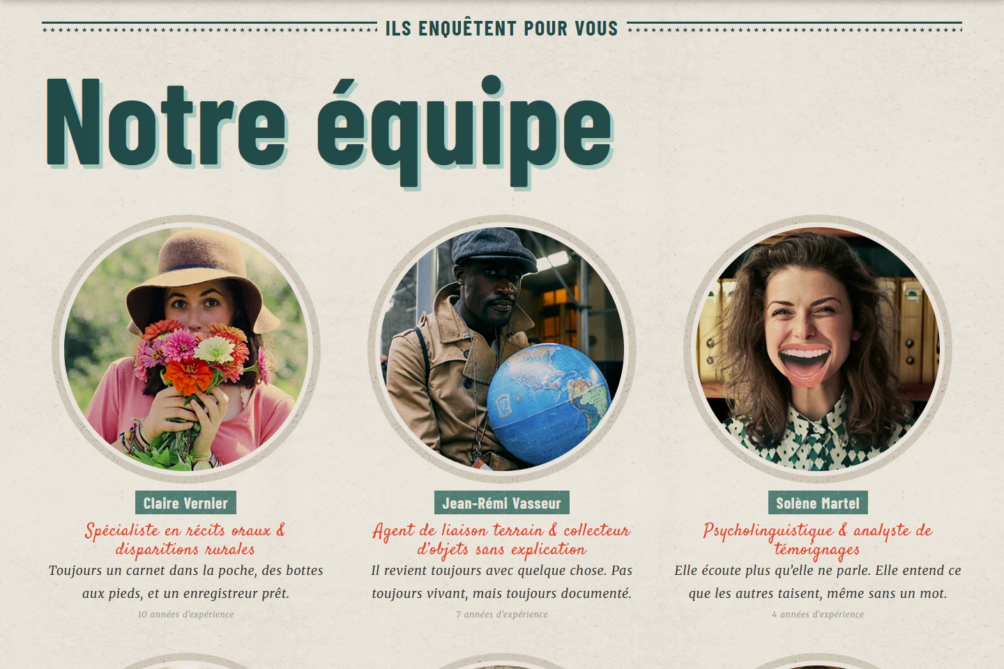 Légendes Urbaines — Portraits de l’équipe